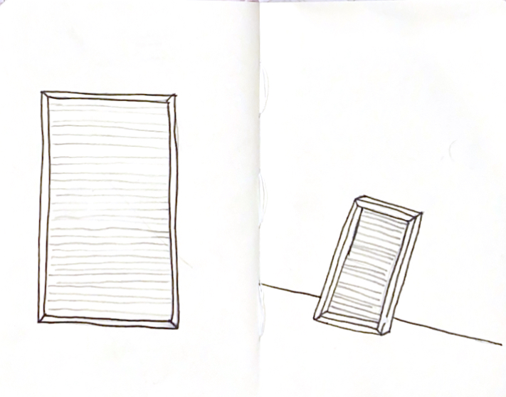 schets, pen en potlood op papier